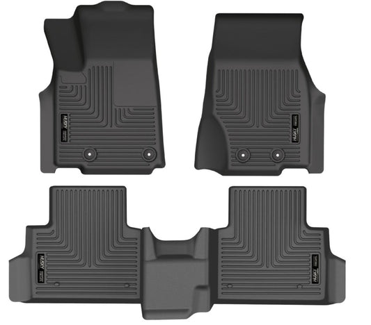 Husky Liners 21-23 Jeep Grand Cherokee L (w/2nd Rw Bnch) WeatherBeater FR+2nd Seat Floor Liner - Blk