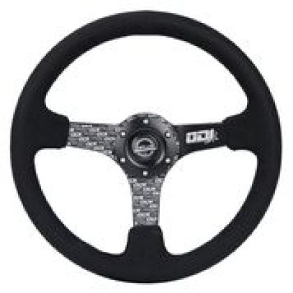 NRG - Reinforced Steering Wheel (350mm / 3in. Deep) Odi Bakchis Signature Solid Spokes Alcantara