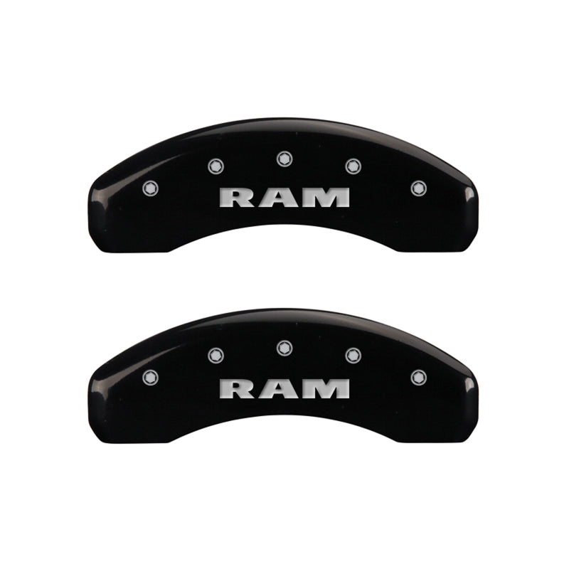 MGP 4 Caliper Covers Engraved Front & Rear RAM Black finish silver ch