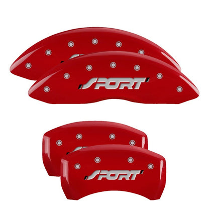 MGP 4 Caliper Covers Engraved Front & Rear MGP Red finish silver ch