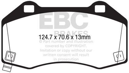 EBC 2017+ Fiat 124 Spider 1.4L Turbo Abarth Redstuff Front Brake Pads