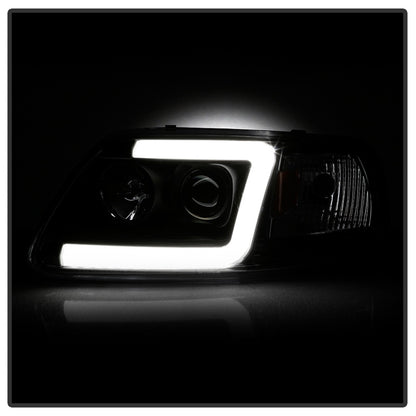 Spyder 97-03 Ford F-150 (After 6/1997) Light Bar Projector Headlights - Blk (PRO-YD-FF15097V2-LB-BK)