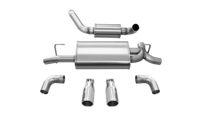 Corsa 2018-2024 Jeep Wrangler JL 2.5in Dual Rear Exit Polished Tips Touring Axle-Back Exhaust