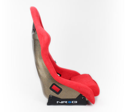 NRG FRP Bucket Seat ULTRA Edition - Large (Red Alcantara/Gold Glitter Back)