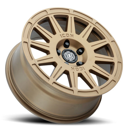 ICON Ricochet 17x8 5x100 38mm Offset 6in BS Satin Gold Wheel