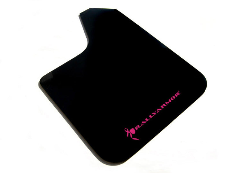 Rally Armor Universal Fit (No Hardware) Basic Black Mud Flap w/ Pink Logo