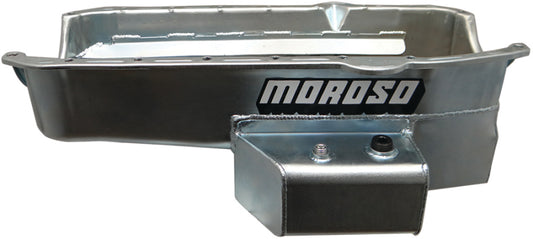 Moroso 80-85 Chevrolet Small Block/Dart (w/2 Pc Seal & Low Clearance) Wet Sump 7qt 7in Steel Oil Pan