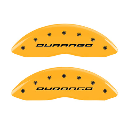 MGP 4 Caliper Covers Engraved Front & Rear Durango Yellow Finish Black Char 2007 Dodge Durango