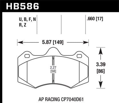 Hawk AP Racing CP7040 HPS Street Brake Pads