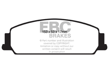 EBC 08-10 Pontiac G8 3.6 Redstuff Front Brake Pads