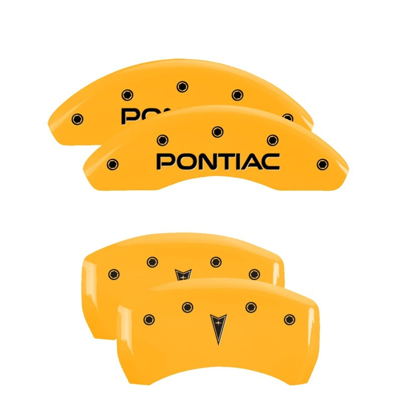 MGP 4 Caliper Covers Engraved Front Pontiac Rear Arrow Yellow Finish Black Char 2006 Pontiac G6