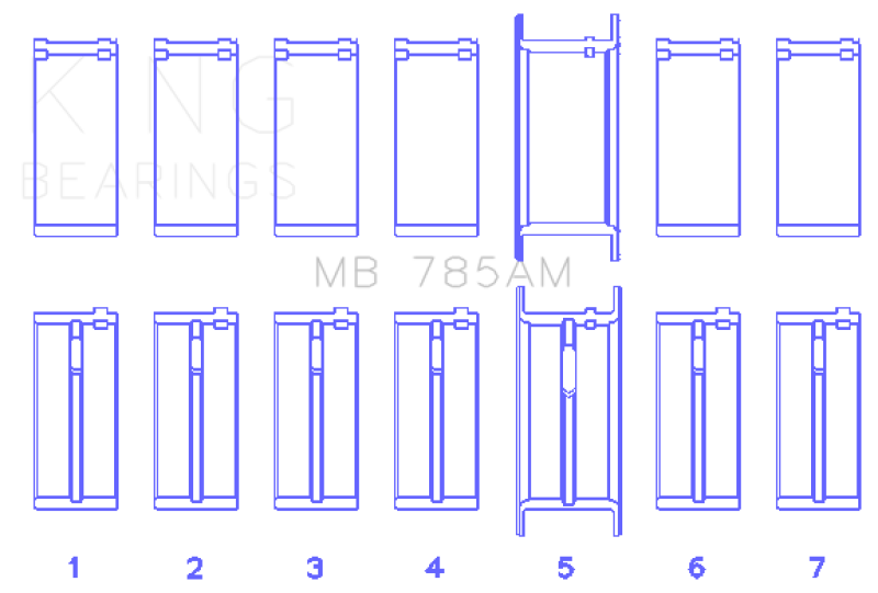 King Ford 200 3.3L 12V (Size +0.30) Main Bearing Set