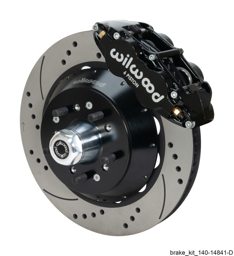 Wilwood Narrow Superlite 6R Black Front Big Brake Kit Ford 14in Drilled/Slotted Rotor