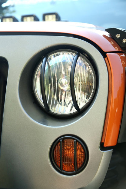 Rugged Ridge 07-18 Jeep Wrangler JK Textured Black Headlight Euro Guards