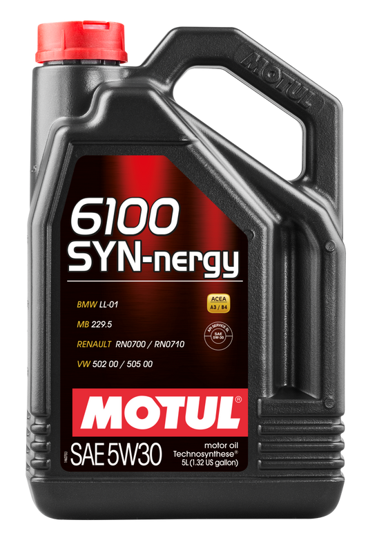 Motul 5L Technosynthese Engine Oil 6100 SYN-NERGY 5W30 - VW 502 00 505 00 - MB 229.5