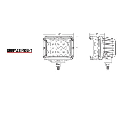 Rigid Industries D-SS Spot w/ Amber PRO Lens (Pair)