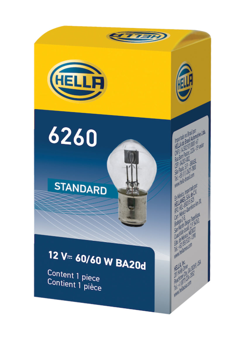 Hella Bulb 6260 12V 60/60W Ba20D B11 S2