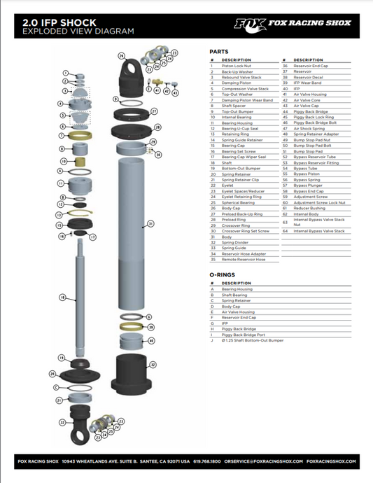 Fox Valve 1.800 OD x 0.504 ID x 0.012 TH