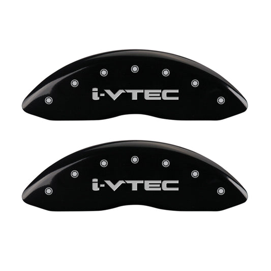 MGP 4 Caliper Covers Engraved Front & Rear i-Vtec Black finish silver ch