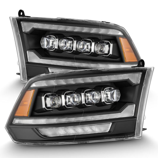 AlphaRex 09-18 Dodge Ram 2500 NOVA LED Proj Headlights Plank Style Design Black w/ Activation Light