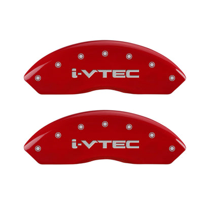 MGP 4 Caliper Covers Engraved Front & Rear i-Vtec Red finish silver ch