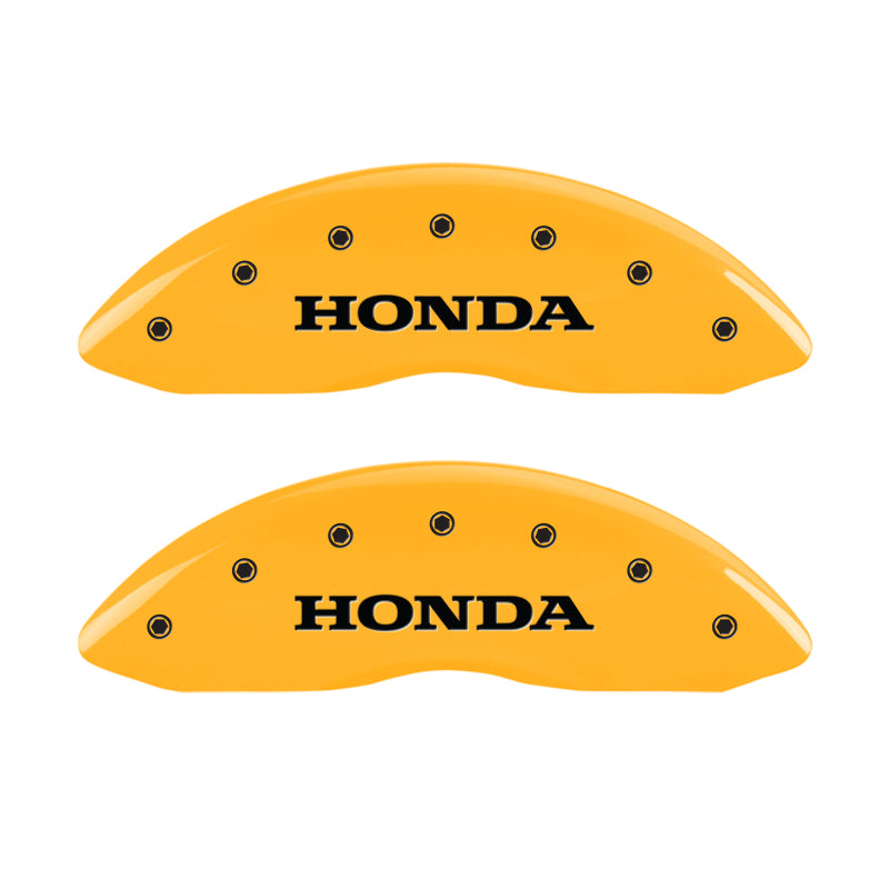 MGP 4 Caliper Covers Engraved Front Honda Engraved Rear Pilot/2016 Yellow finish black ch