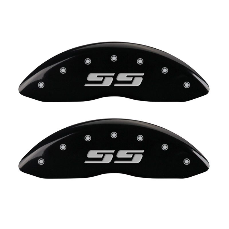 MGP 4 Caliper Covers Engraved Front & Rear MGP Black finish silver ch