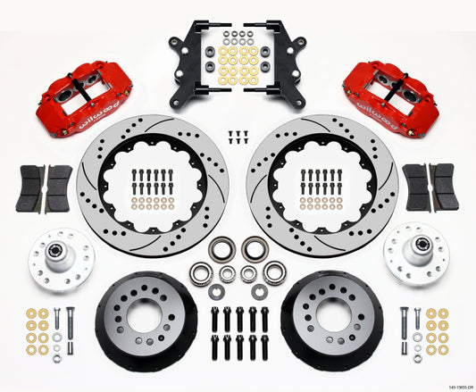 Wilwood Narrow Superlite 6R Front Hub Kit 14.00in Drill Red 60-68 Ford / Mercury Full Size / Galaxie