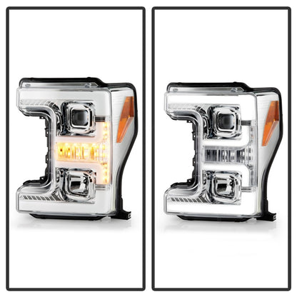 Spyder Ford F-250/F-350/F450 Super Duty 17-18 Projector Headlights Chrome PRO-YD-FS17-SBSEQ-C