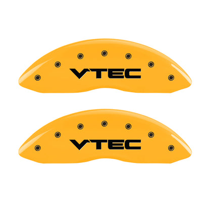 MGP 4 Caliper Covers Engraved Front & Rear Vtech Yellow finish black ch