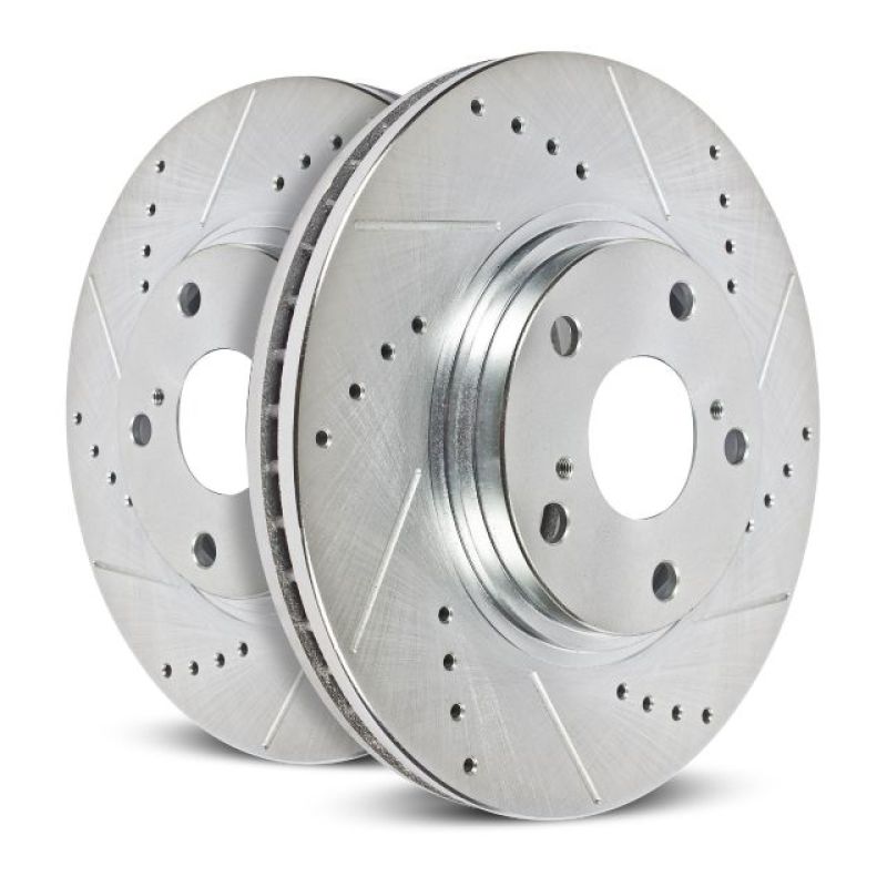 Power Stop 87-93 Ford Mustang Front Evolution Drilled & Slotted Rotors - Pair