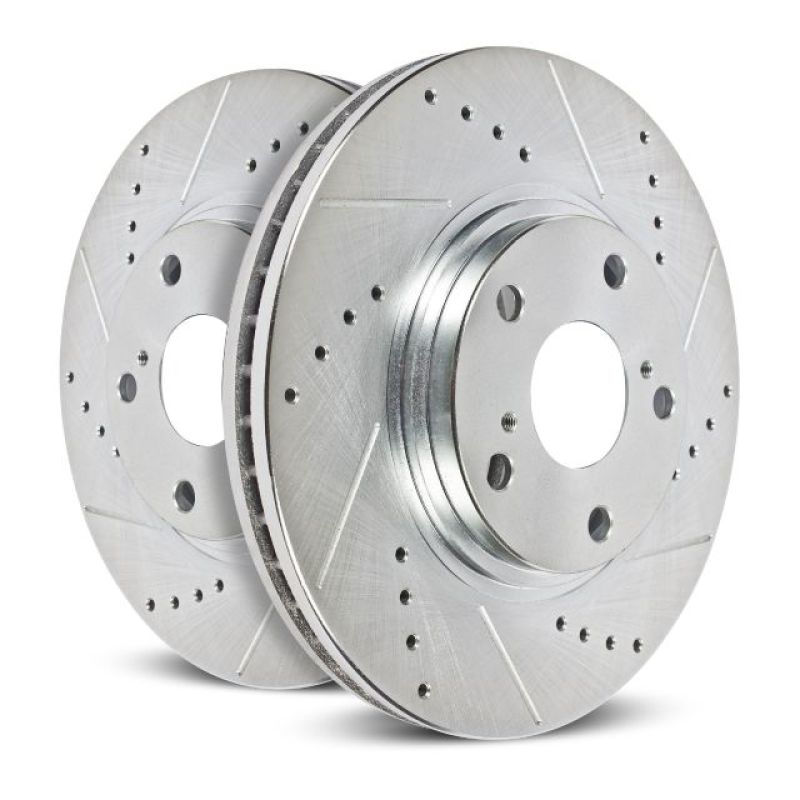 Power Stop 17-19 Audi A4 Rear Evolution Drilled & Slotted Rotors - Pair