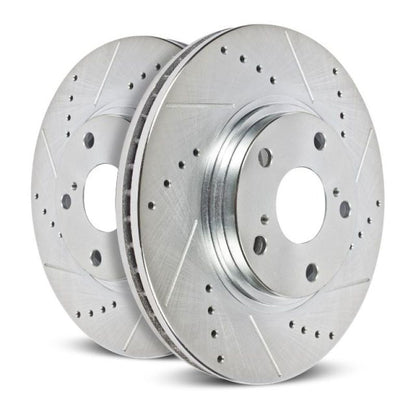 Power Stop 17-19 Audi A4 Rear Evolution Drilled & Slotted Rotors - Pair