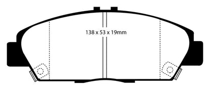 EBC 92-96 Honda Prelude 2.2 Yellowstuff Front Brake Pads