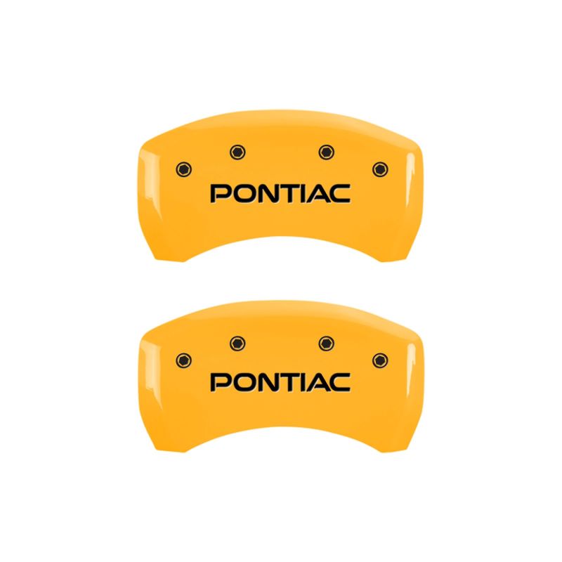 MGP 4 Caliper Covers Engraved Front & Rear Pontiac Yellow Finish Black Char 2010 Pontiac G6