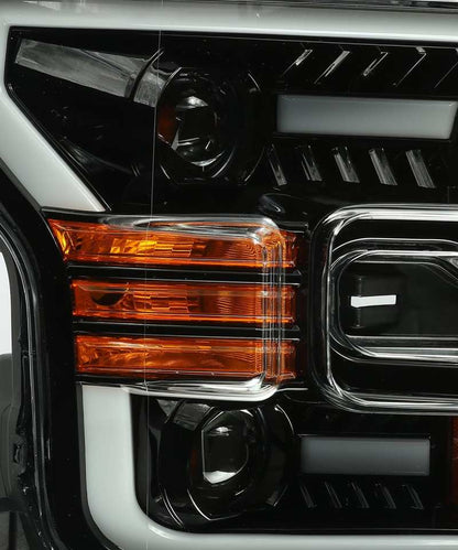 AlphaRex 15-17 Ford F-150 PRO-Series Proj Headlights Plank Style Gloss Blk w/Activ Light/Seq Signal