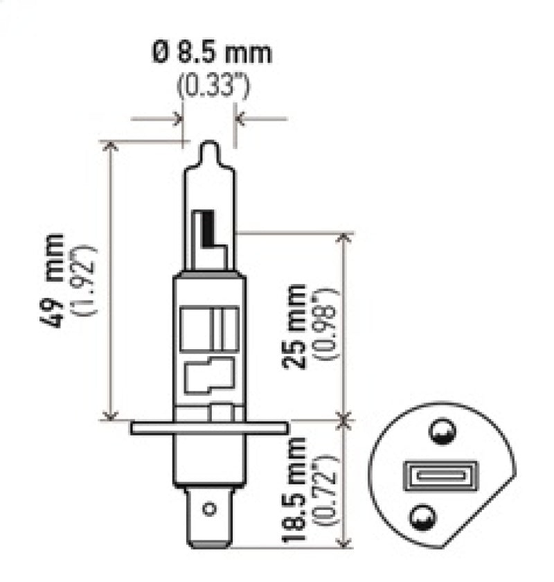 Hella - Optilux H1 12V/55W XY Yellow Bulb