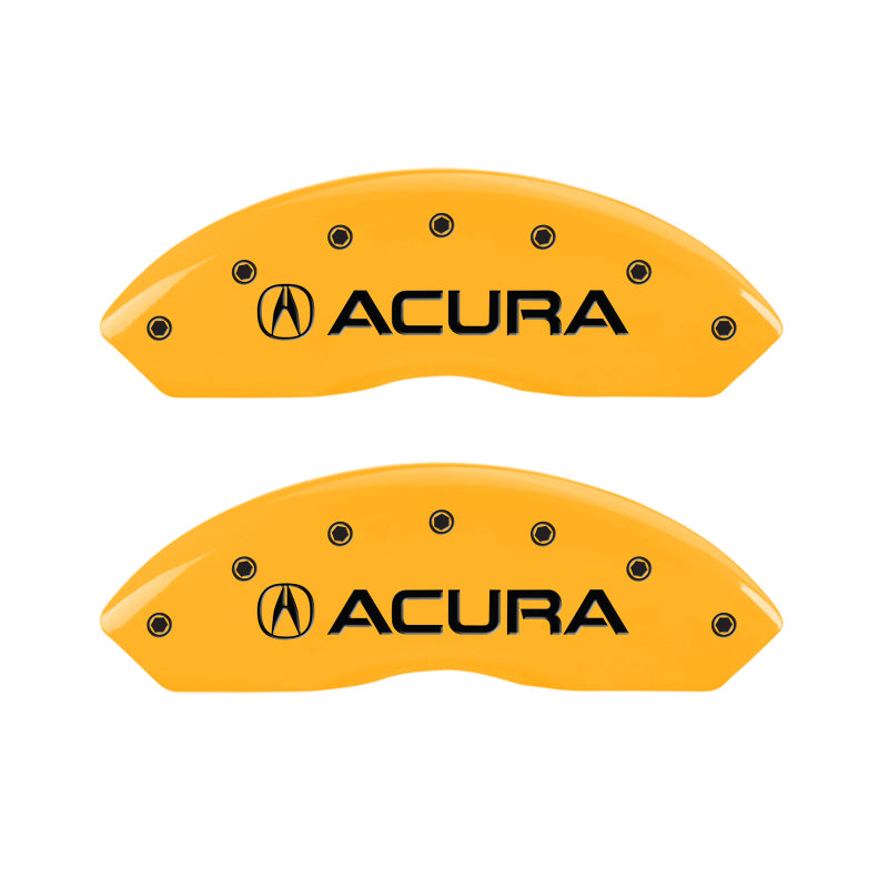 MGP 4 Caliper Covers Engraved Front & Rear Acura Yellow Finish Black Char 2002 Acura RSX