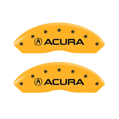 MGP 4 Caliper Covers Engraved Front & Rear Acura Yellow Finish Black Char 2002 Acura RSX