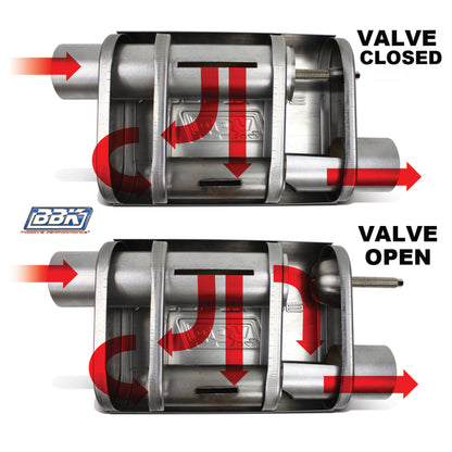 BBK VariTune Adjustable Performance Muffler 3.0 in. Offset/Offset Stainless Steel