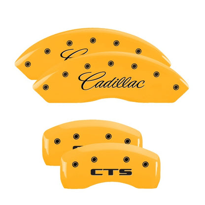 MGP 4 Caliper Covers Engraved Front Cadillac Rear CTS Yellow Finish Black Char 2004 Cadillac CTS