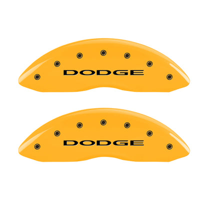 MGP 4 Caliper Covers Engraved Front & Rear Dodge Yellow Finish Black Char 2010 Dodge Ram 3500