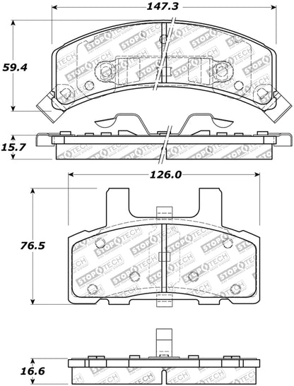 StopTech Street Touring 88-91 GMC/Chevy C1200/C2500/K1500/K2500 Front Brake Pads