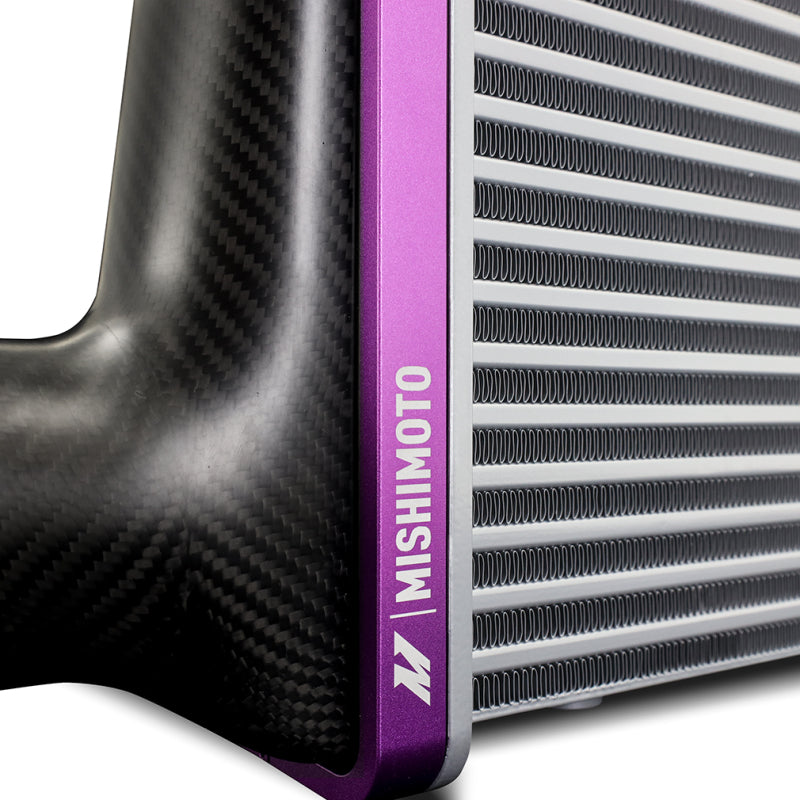 Mishimoto Universal Carbon Fiber Intercooler - Gloss Tanks - 525mm Black Core - S-Flow - P V-Band