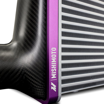 Mishimoto Universal Carbon Fiber Intercooler - Gloss Tanks - 525mm Gold Core - S-Flow - DG V-Band
