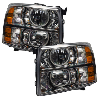 Oracle Lighting 07-13 Chevrolet Silverado Pre-Assembled LED Halo Headlights - Blue SEE WARRANTY