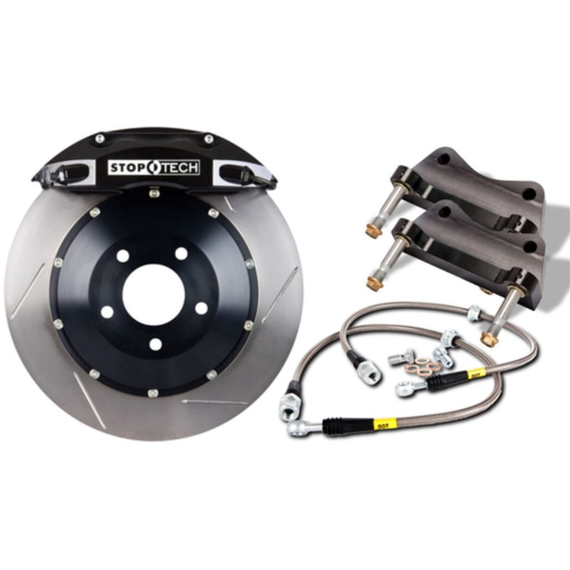 StopTech 90-96 300zx Rear BBK w/ Black ST-22 Calipers Slotted 328x28 Rotors Pads and SS Lines