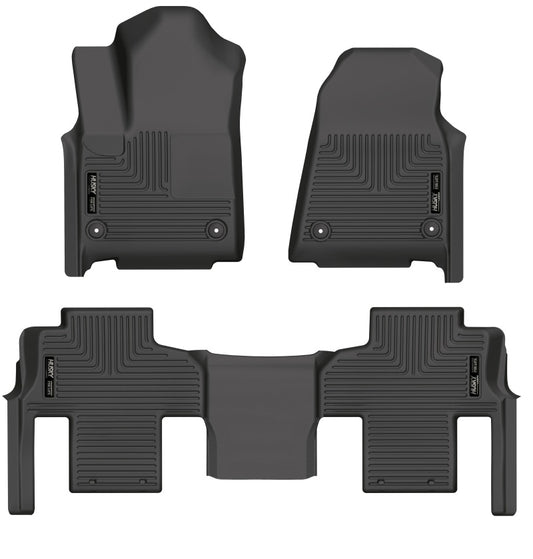 Husky Liners 2022 Jeep Wagoneer (w/2nd Row Bench) WeatherBeater Front & 2nd Seat Floor Liner - Blk