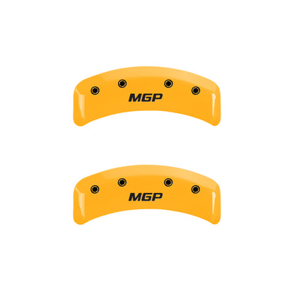 MGP 4 Caliper Covers Engraved Front & Rear MGP Yellow Finish Black Char 1997 Chevrolet Camaro