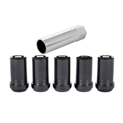 McGard Wheel Lock Nut Set - 5pk. (Cone Seat Tuner) M14X1.5 / 22mm Hex / 1.648in OAL - Black